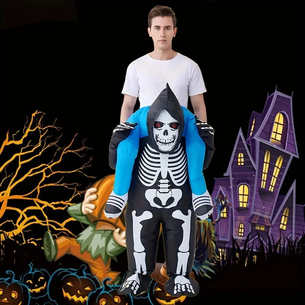 Halloween inflatable skull costume cosplay shoulder and back design inflatable skull costume party accessories Suncollections