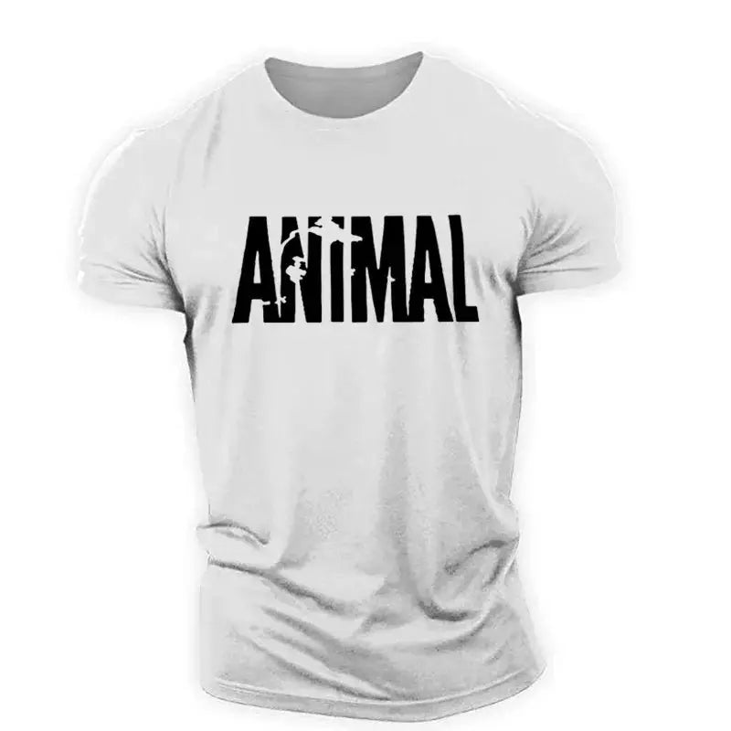 Animal Letter Minimalist Style Fashion Men's T-shirts Short Sleeve O-Neck Sportswear Oversized Gym Tops Street Men Women T Shirt Suncollections