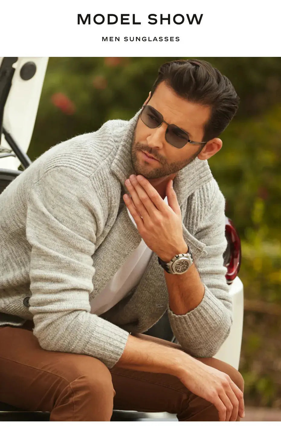 CAPONI Polarized Sunglasses Men Outdoor Brand Design Black Sun Glasses Driving UV400 Protect Photochromic Gray Glasses BS24708 - Suncollections