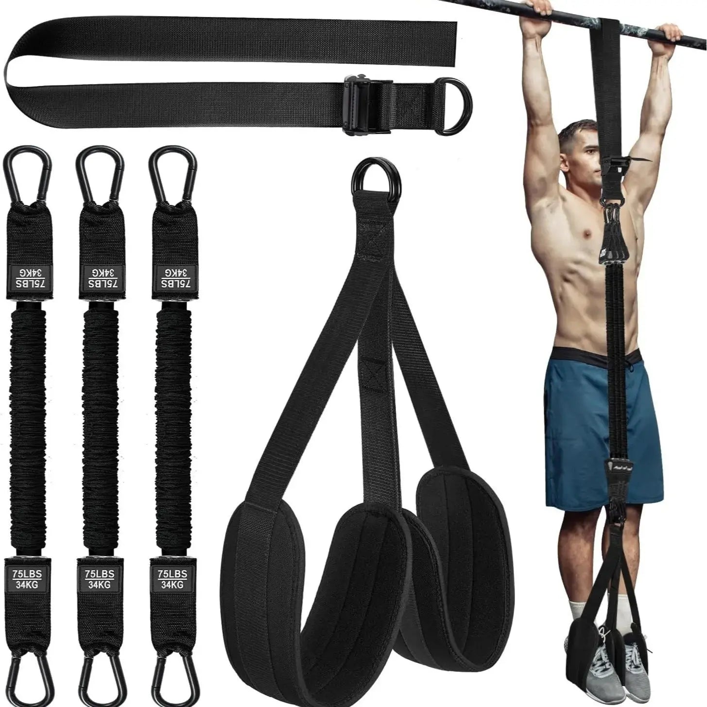 Pull Up Assistance Bands Set Resistance Strap for Pull-ups Assist - Suncollections