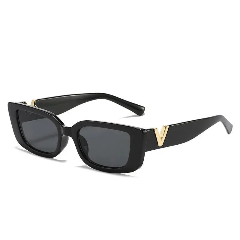 Retro Rectangle Sunglasses Women/Men Unisex with Fashion V-shaped Foots Outdoor Sunshade - Suncollections