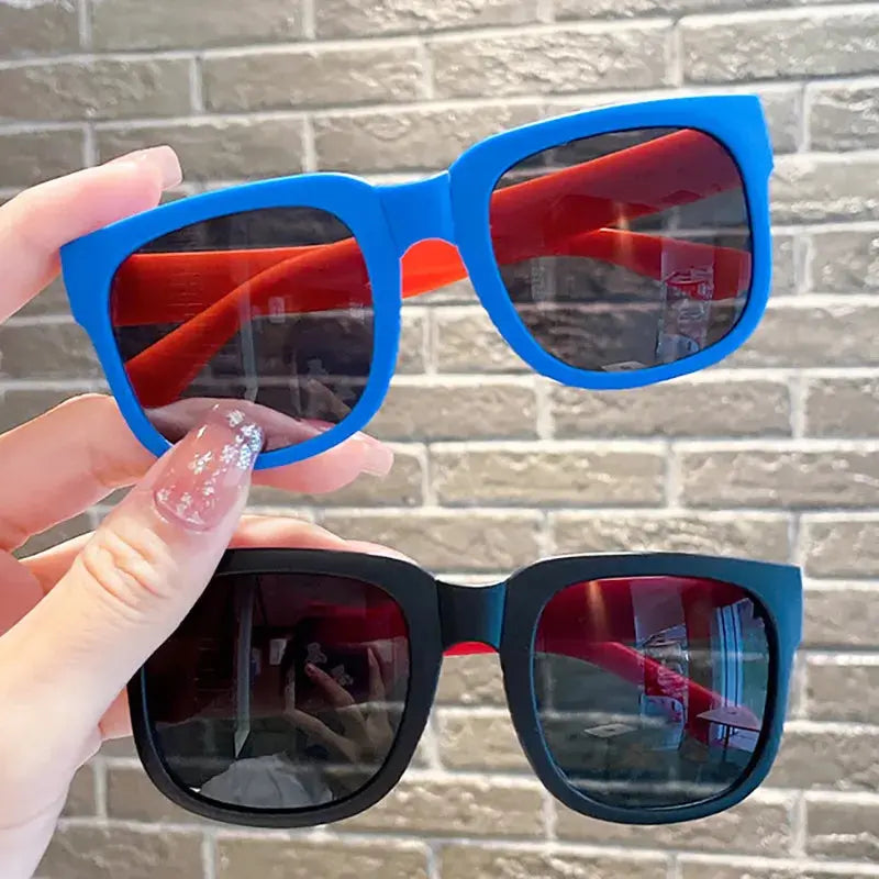 Kids Outdoor Foldable Sunglasses Baby Boys Girls Travel Goggle Shades Eyewear Vintage Square Frame UV Sun Glasses for Children - Suncollections