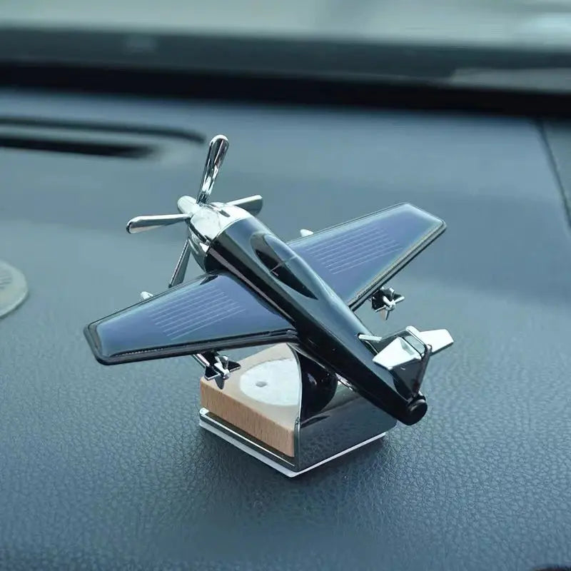 Solar Powered Rotating Aircraft Desktop Aircraft Decoration Interior Decoration Car Decoration Children's Birthday Gift-A22G - Suncollections