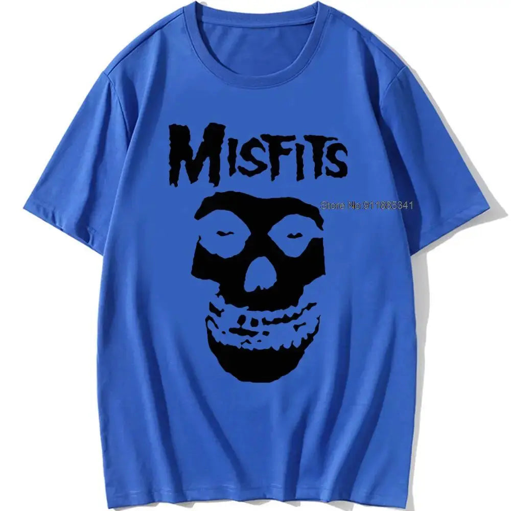 new men's hip-hop punk skull misfits brand cotton short-sleeve T-shirt marve - Suncollections