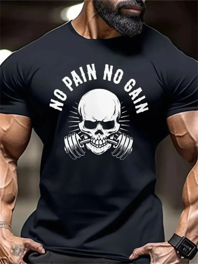 New Men's Fitness T-Shirt Fierce Gym Sports Short-Sleeved Top Quick-Dry Round Neck T-Shirt Fitness Competition Training Clothes - Suncollections