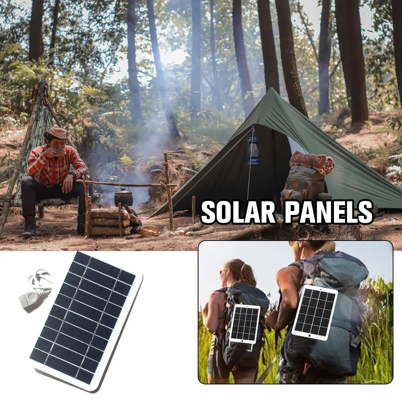 Portable Solar Panel 5V 2W Solar Plate With USB Safe Charge Stabilize Battery Charger For Power Bank Phone Outdoor Camping Home - Suncollections