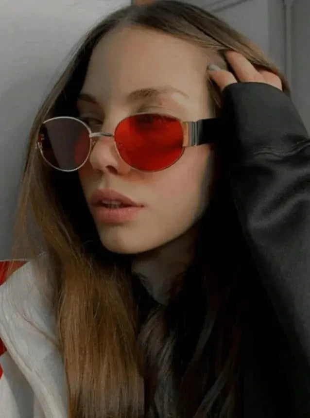 Fashion Oval Sunglasses Women Retro Trend Outdoor Metal Sun Glasses High Quality Classic Men Luxury Brand Eyewear UV400 Goggles - Suncollections