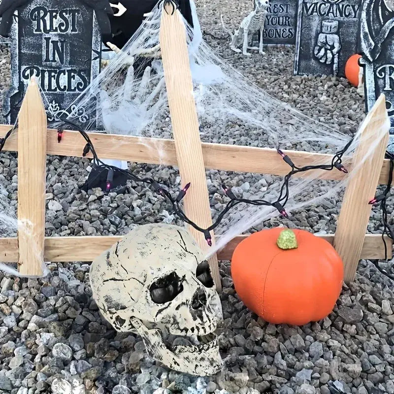 Realistic Skeleton Stakes Halloween Realistic Skull Skeleton Head Human Hand Arms for Halloween Party Home Garden Lawn Decor Suncollections
