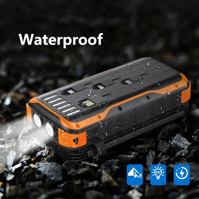 43800mAh Solar Power Bank with 4 Solar Panel Wireless Charger Powerbank for iPhone 15 Samsung S24 PD 20W Fast Charging Powerbank - Suncollections