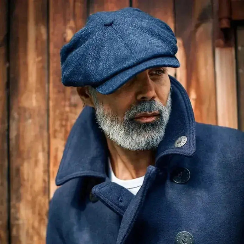 Men Newsboy Hats Peaky Autumn Vintage Herringbone Octagon Cap Women Casual Stripe Berets Gatsby Flat Hat - Suncollections