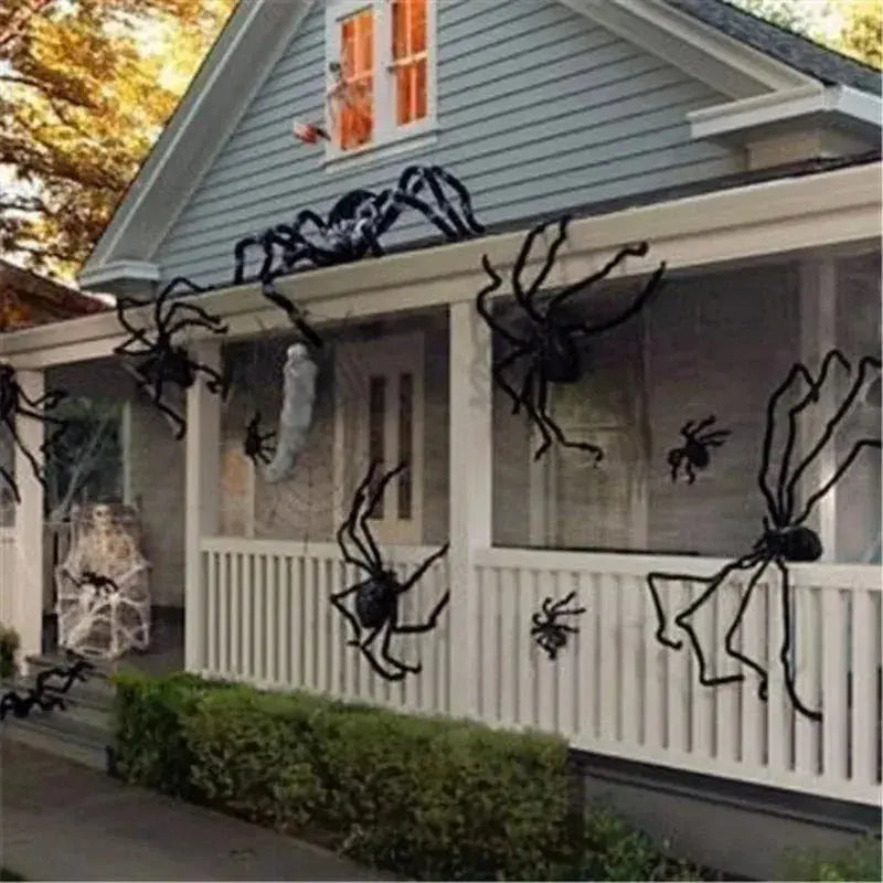 Halloween Big Plush Spider Horror Halloween Decoration Party Prop Outdoor Giant Spider Decor 30-200cm Chamber Prank Black Spider Suncollections