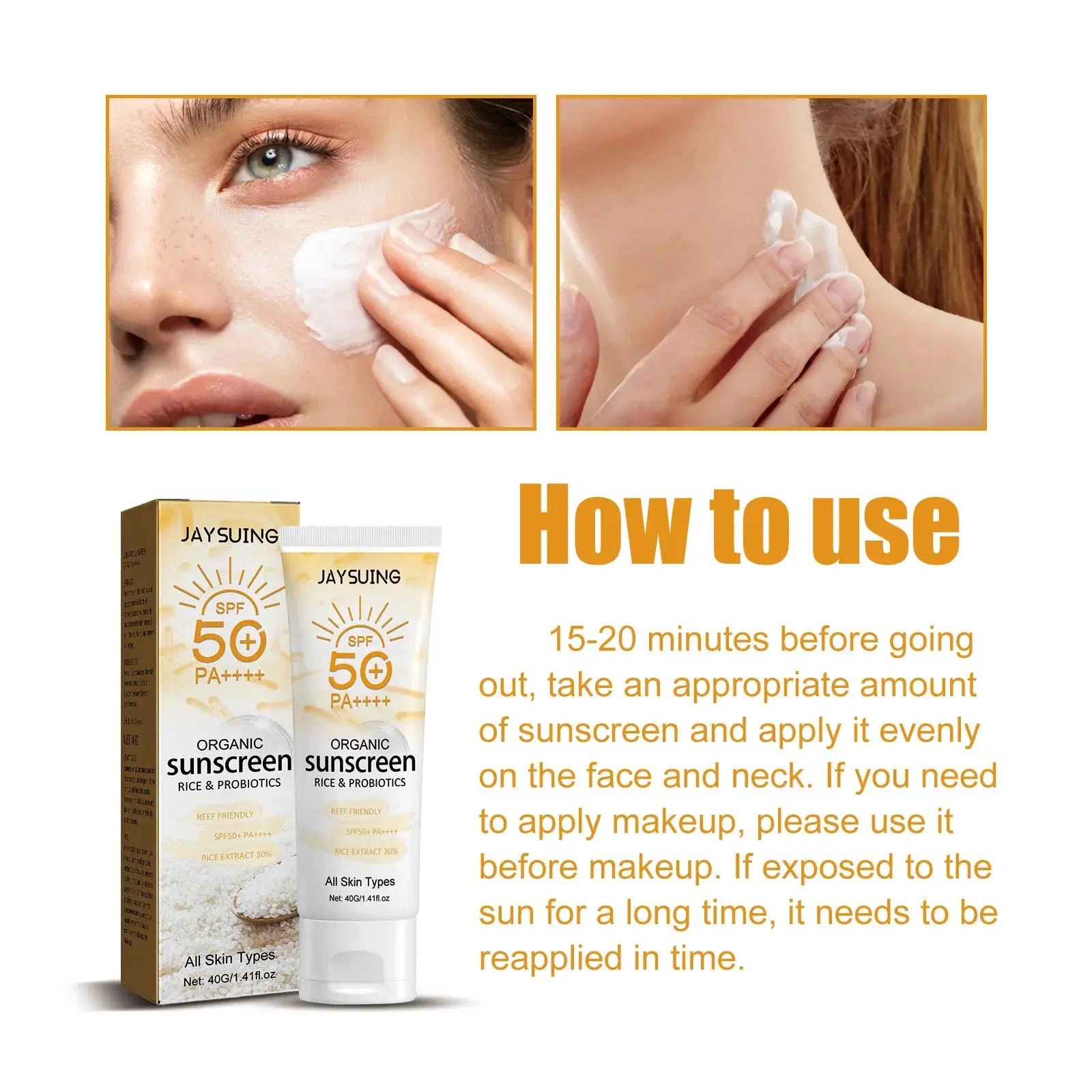 Summer organic sunscreen face body Sunblock outdoor isolation UV protection SPF 50 Moisturizing whiten not greasy sun cream - Suncollections