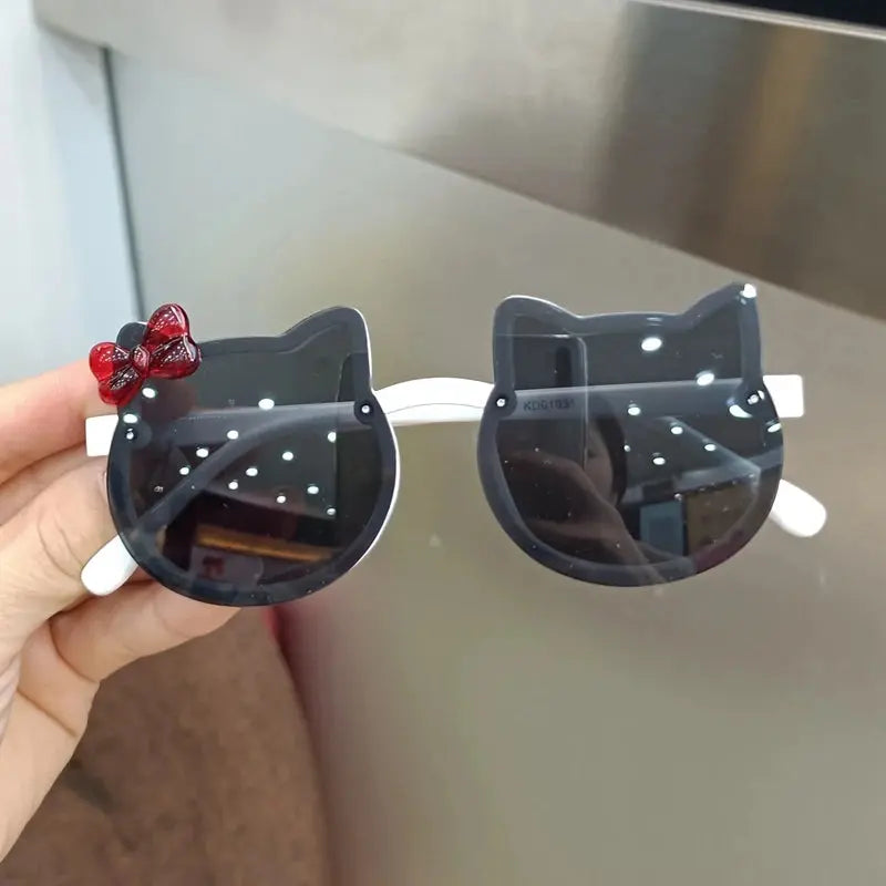 Summer Children Cute Kitty Sunglasses Acrylic Bow Outdoor UV Protection Sun Glasses Baby Girls Classic Kids Boy UV400 Eyewear - Suncollections