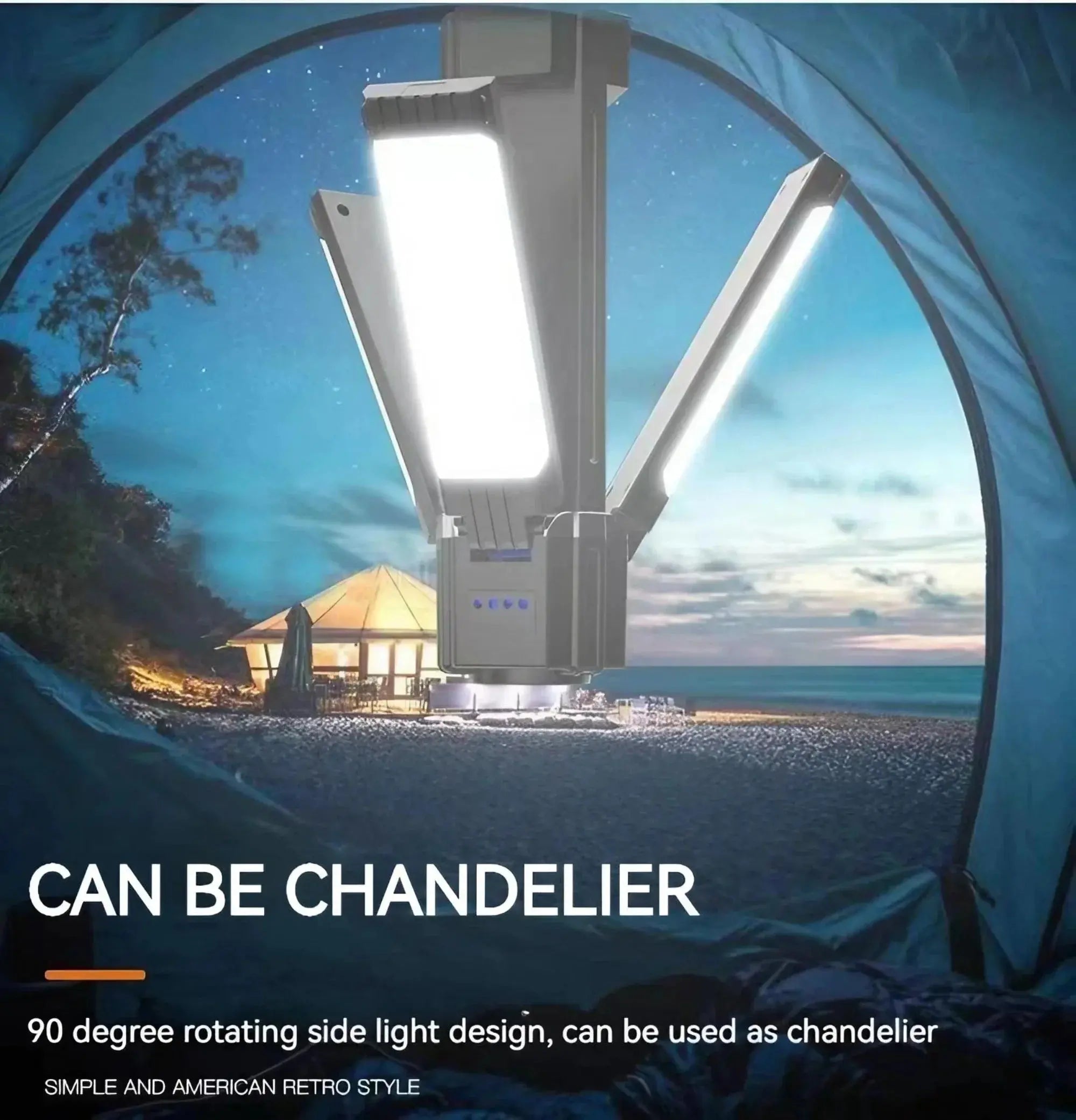 Rechargeable Outdoor Camping Light Tent Lamp Portable Foldable Flashlight Emergency Power Bank Work Floodlight - Suncollections