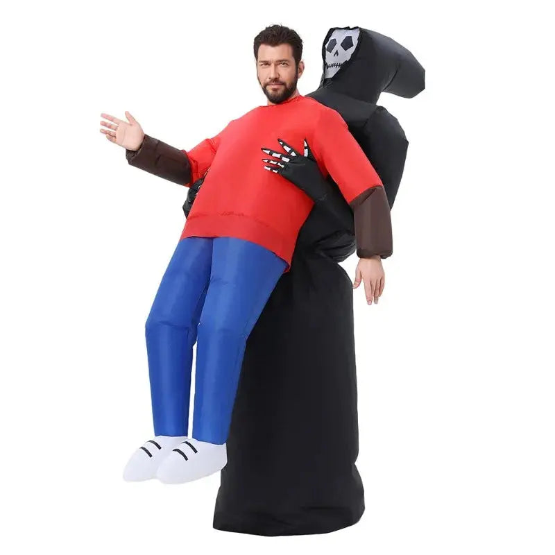 Inflatable Grim Reaper Costume Inflatable Grim Reaper Catching Jumpsuit Air Inflatable Fun Fancy Dress Halloween Cosplay Party Suncollections