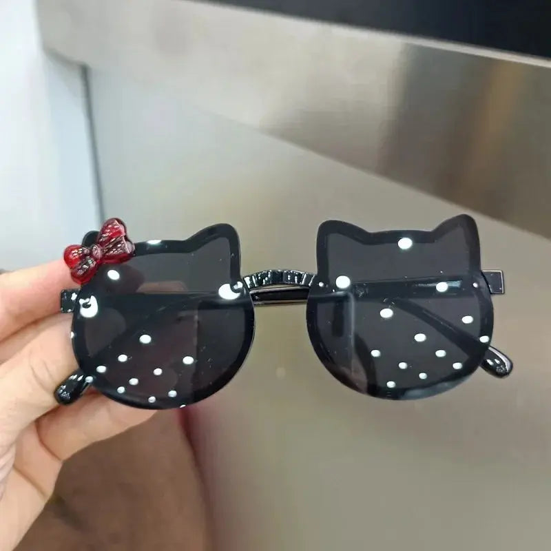 Summer Children Cute Kitty Sunglasses Acrylic Bow Outdoor UV Protection Sun Glasses Baby Girls Classic Kids Boy UV400 Eyewear - Suncollections