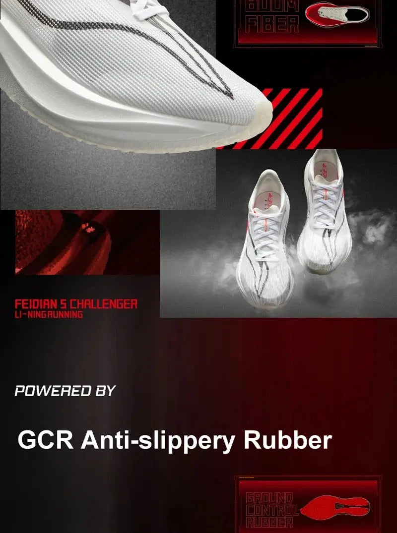 Li-Ning Men FEIDIAN 5 CHALLENGER Racing Running Shoes SUPER BOOM Cushion CARBON-FIBER PLATE Anti-Slippery Sport Sneakers ARMV001 Suncollections