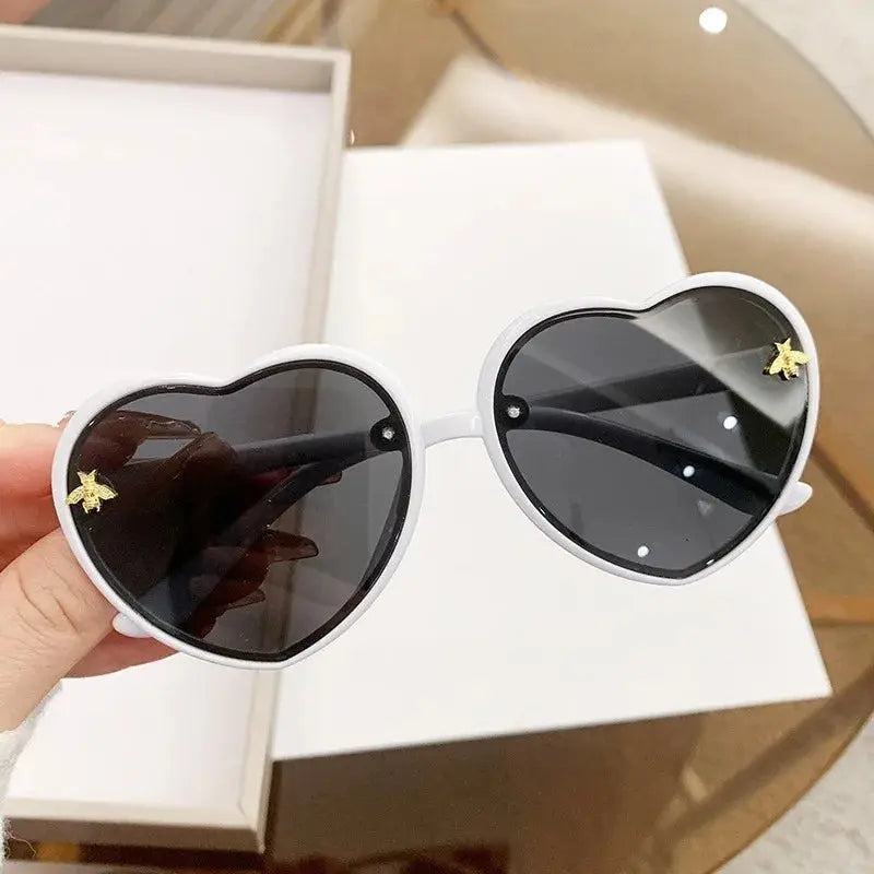 Fashion Heart Kids Sunglasses Children Retro Cute Pink Cartoon Sun Glasses Frame Girls Boys Baby Sunglasses UV400 Eyewear - Suncollections