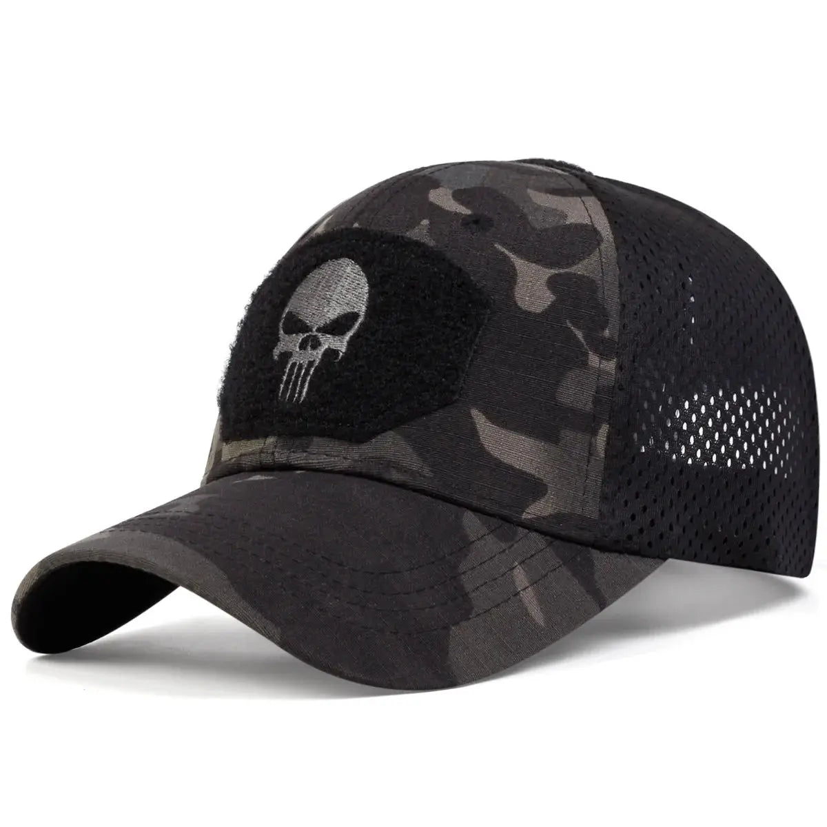 Unisex Skull Embroidered Top with Patch Breathable Baseball Caps Spring and Autumn Outdoor Adjustable Casual Hat Sunscreen Hat - Suncollections