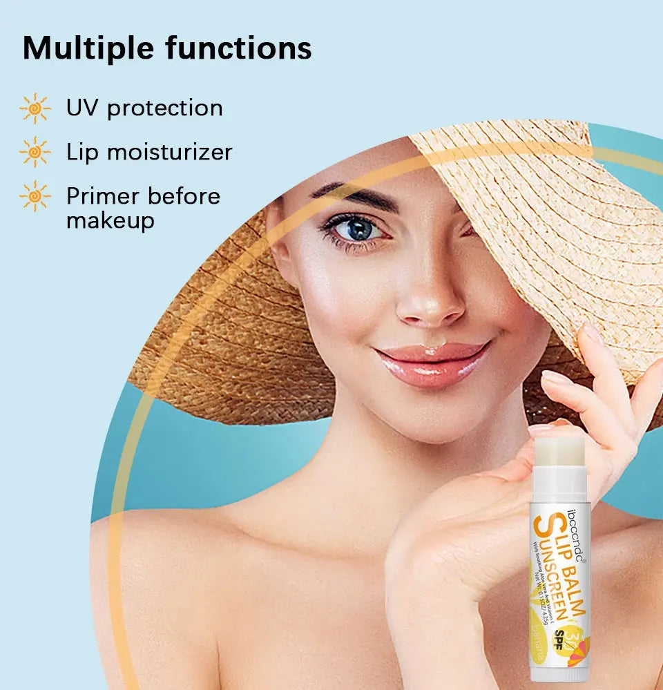1 Piece Sunscreen Lip Balm SPF 30 UVA Protection Lips Moisturizer Watermelon Coconut Banana Flavor Colorless Lipstick Sun Care - Suncollections