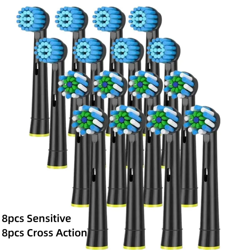 16/20PCS Brush Head nozzles for Oral B Electric Toothbrush Replacement Head Refill Sensitive Floss Cross Action for Oralb - Suncollections