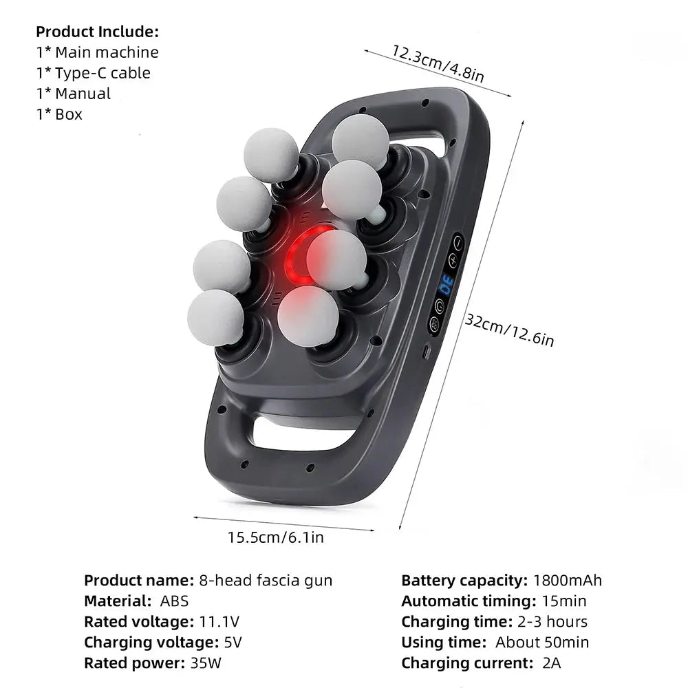 8-Head Fascia Gun High-Frequency Vibration - Suncollections