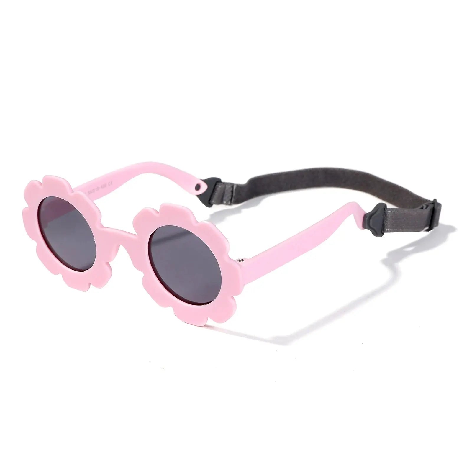 0-24 Months Baby Polarizrd Round Sun Flower Flexible Bendable Flower Baby Polarized Sunglasses with Strap for Newborn Infant - Suncollections