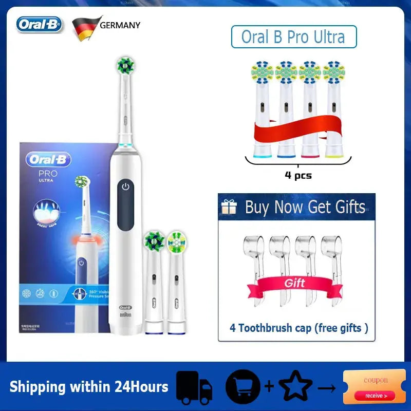 Oral B Pro Ultra Electric Toothbrush 30S Smart Timer Pressure Pro - Suncollections