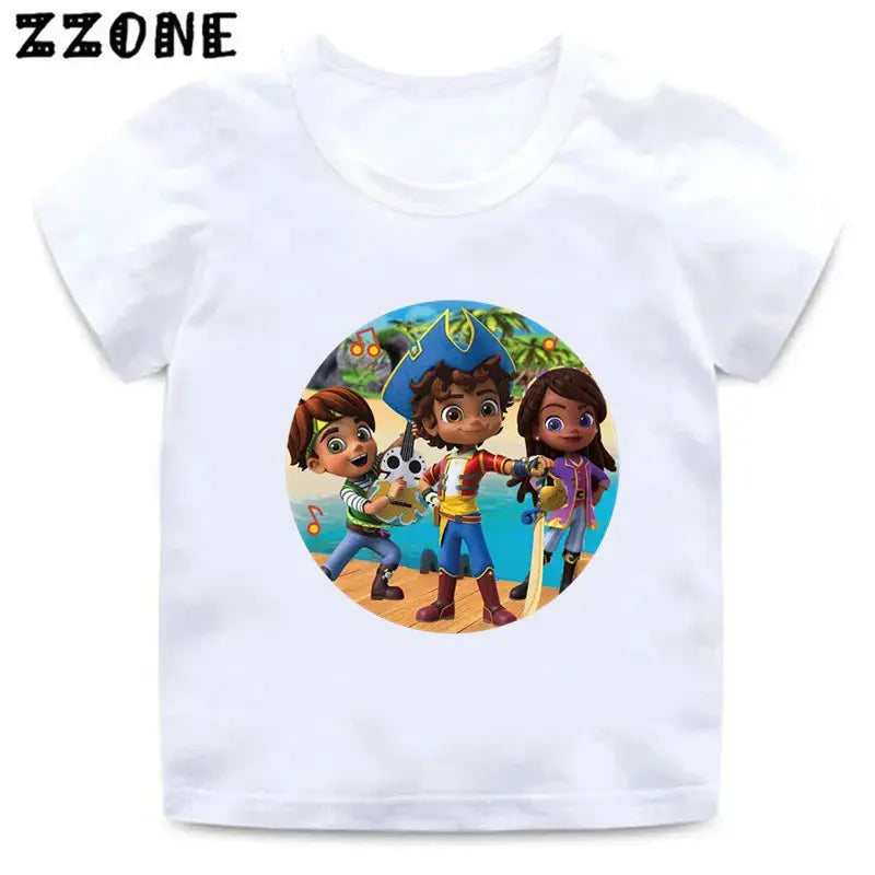 Hot Sale Santiago of The Seas Print Cartoon Kids T-Shirts Funny Girls Clothes Baby Boys T shirt Summer Children Tops,ooo5877 - Suncollections