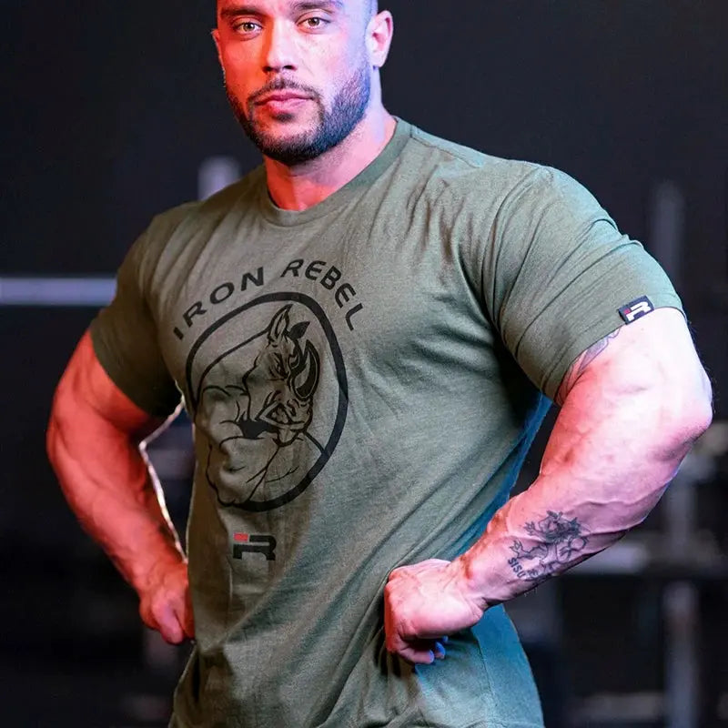 New Sports T-shirt Men's and Women's Loose Round Neck Casual American Printed High Quality Cotton Fitness Jacket Short Sleeve Suncollections