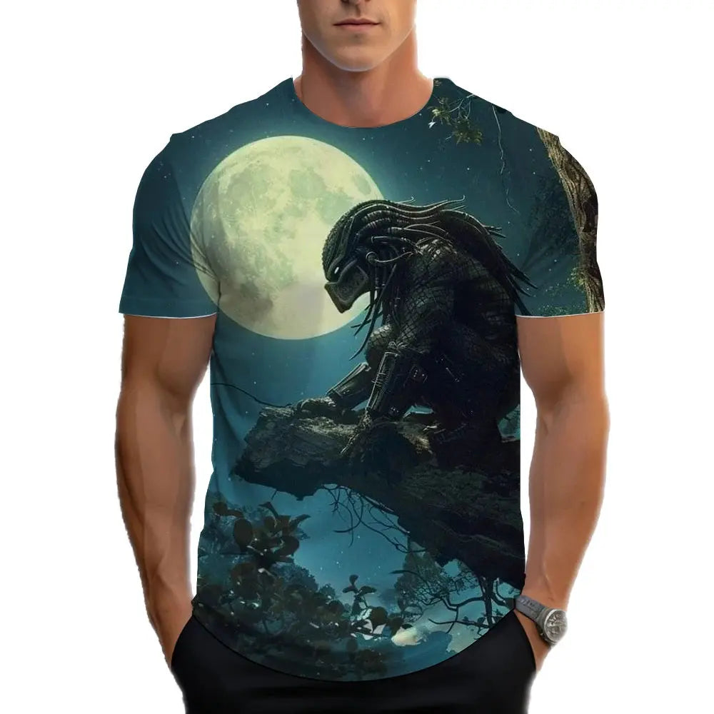 Predator Graphic T Shirt For Men Fashion Streetwear Hip Hop 3d Printed Horror Movie Alien T-shirt Summer Casual Womens Clothing - Suncollections