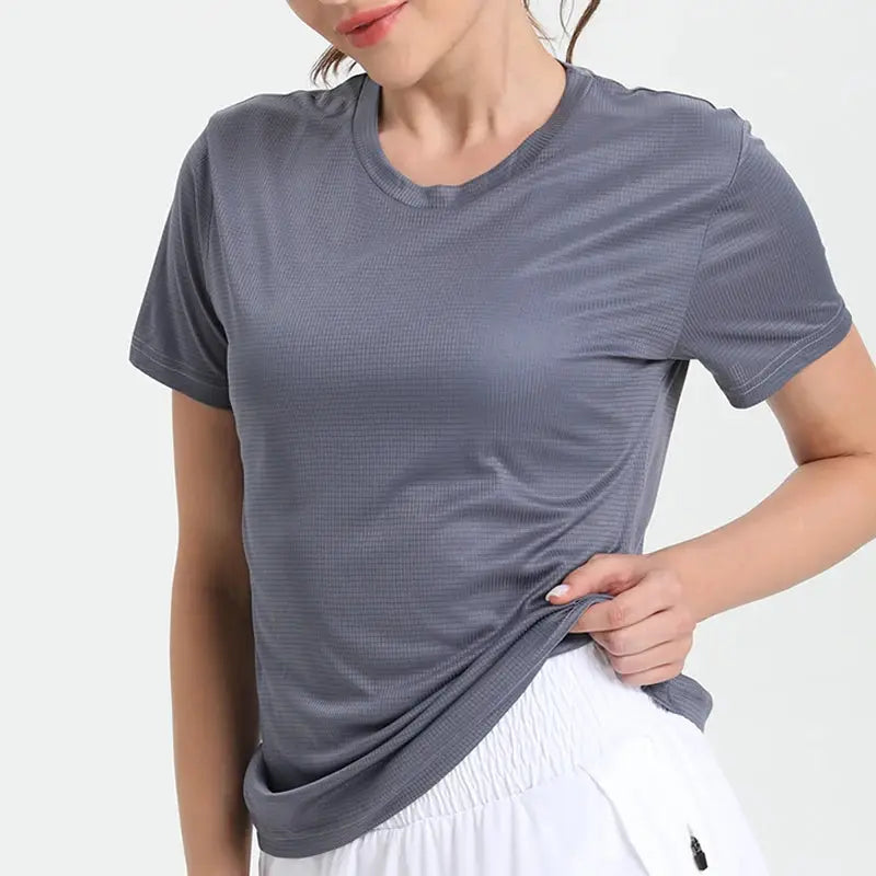 Women's Solid Color Ultralight Quick Dry Sport T-Shirt,Breathable Lightweight  ,Running Gym Compression Shirt - Suncollections
