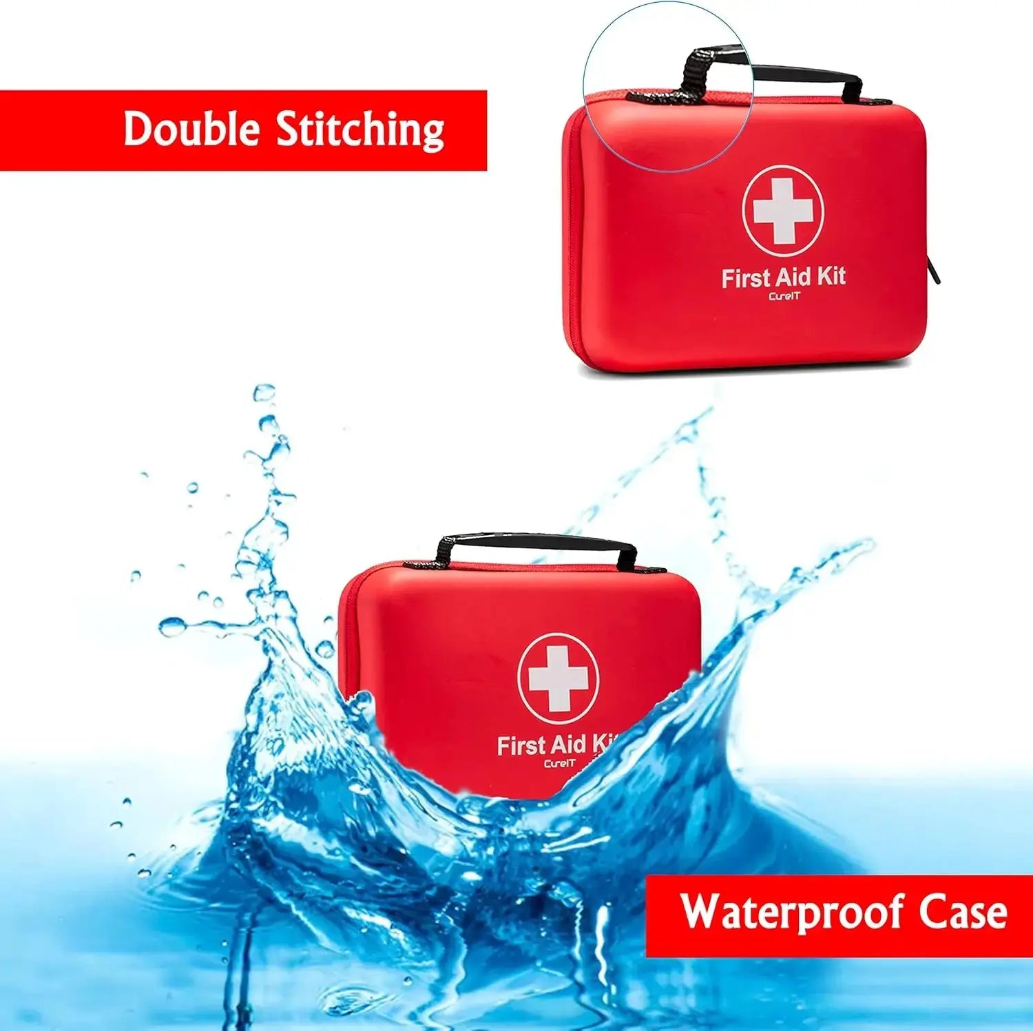 Waterproof PU First Aid Bag Empty for Outdoor Travel Car Home Emergency Survival Kit Household Camping Small Medical Box Travel - Suncollections