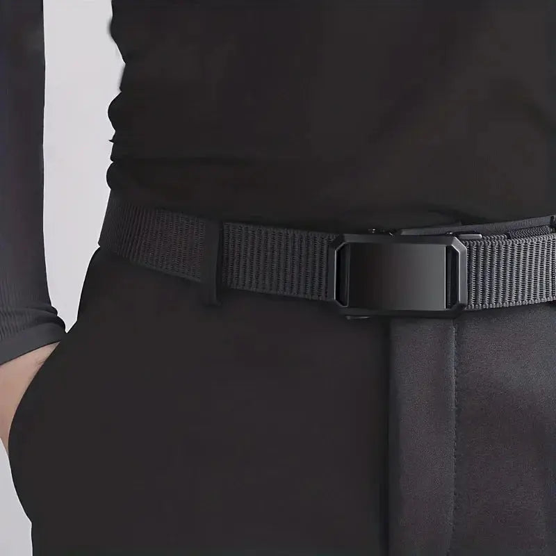 New Automatic Buckle Belt, Canvas Tactical Workwear - Suncollections