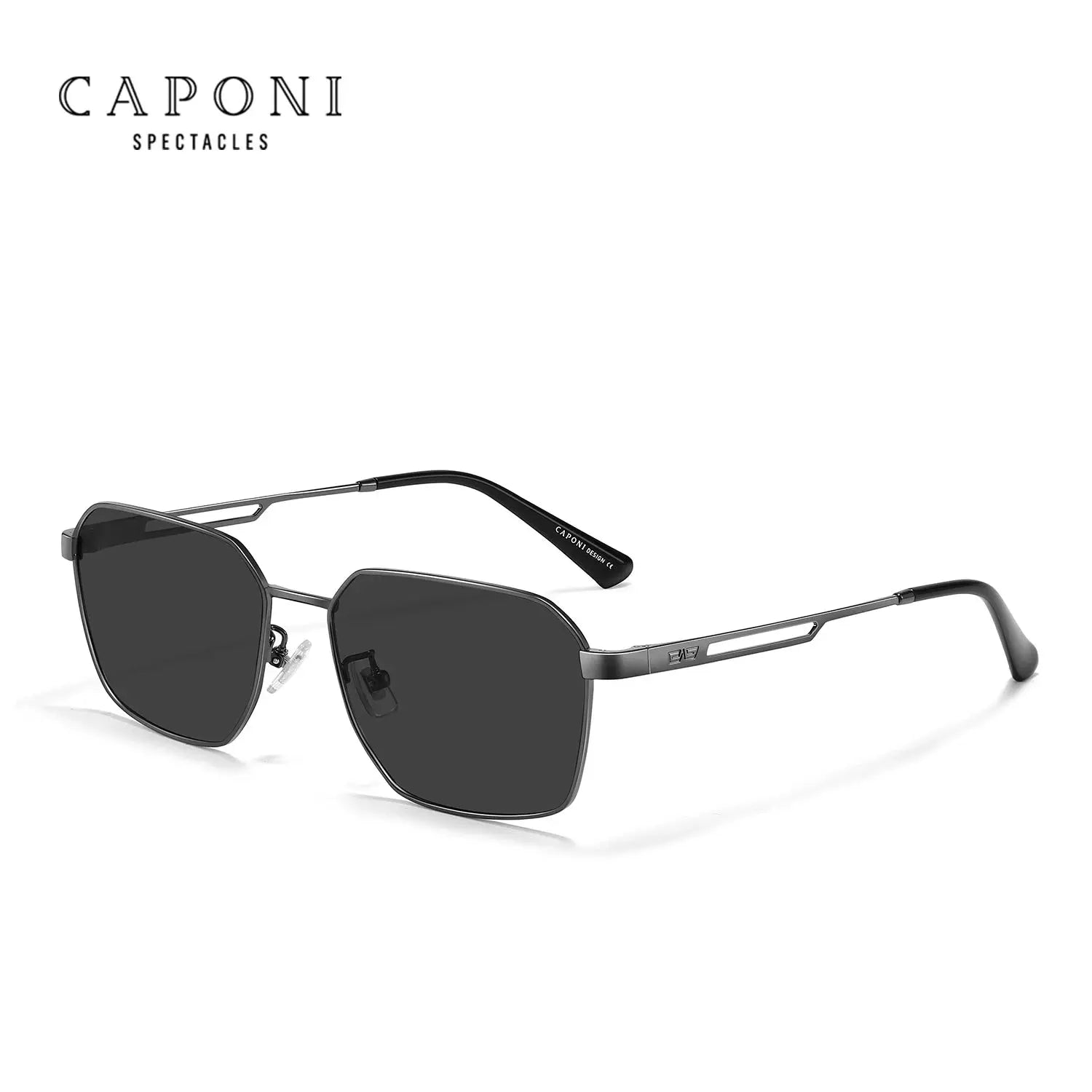 CAPONI Polarized Sunglasses Men Outdoor Brand Design Black Sun Glasses Driving UV400 Protect Photochromic Gray Glasses BS24708 - Suncollections