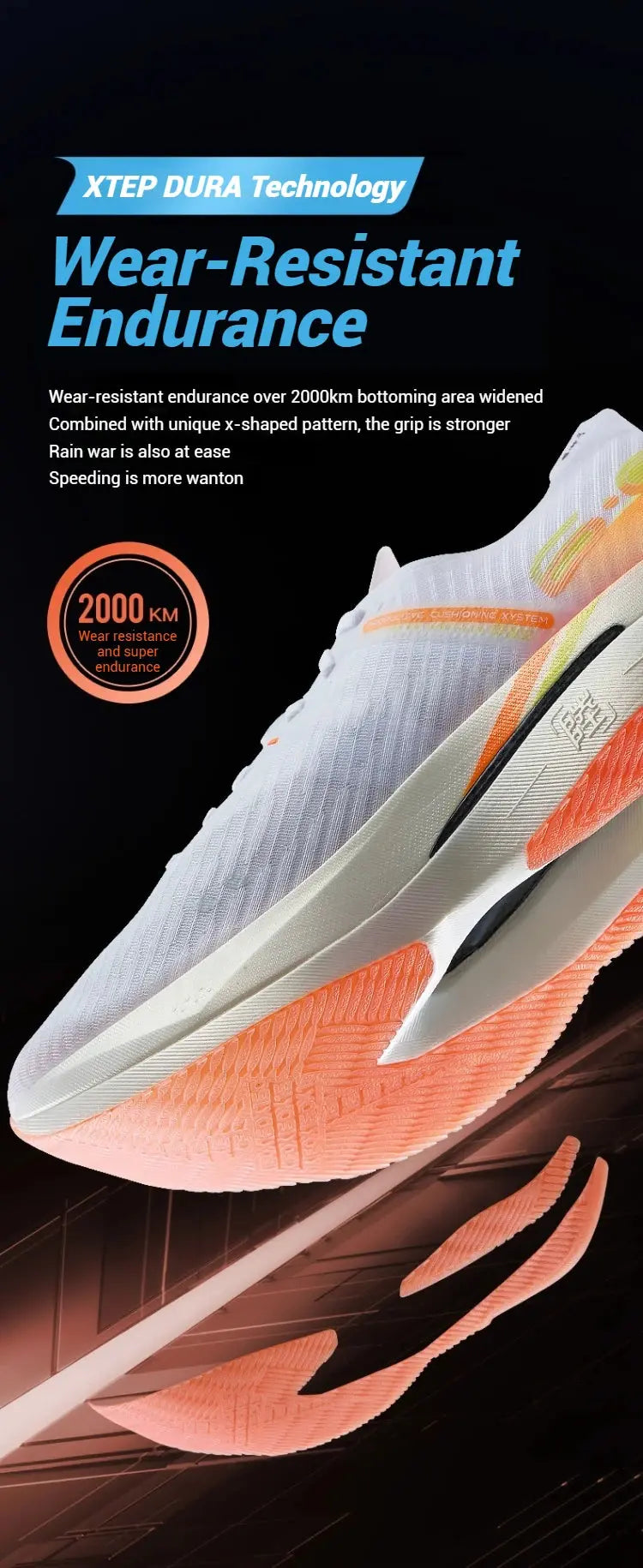 Xtep 160X 6.0 Running Shoes Professional Marathon PB Carbon Plate For Men 2024 Cushioning Shock Absorption Sneakers 976319110057 Suncollections