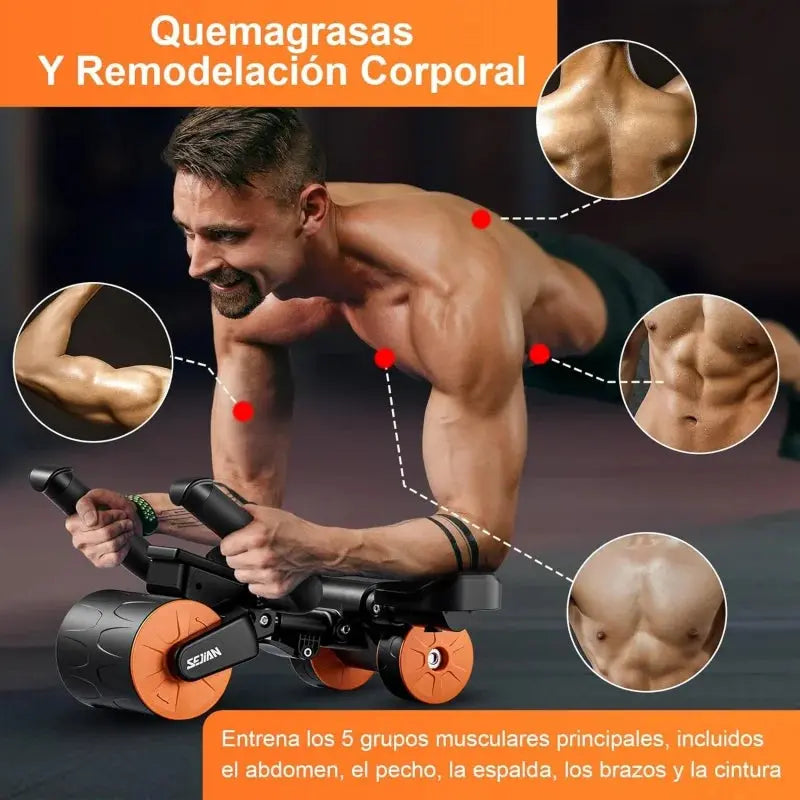 Adjustable Abs Training Roller Multifunctional Home Plank Support Abdominal Fitness Wheel For Home Gym - Suncollections