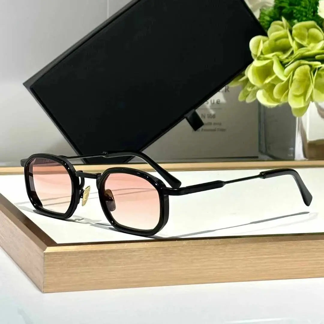 Heavy Metal Fashion Trend Luxury Vintage Sunglasses JEAN Alloy+Acetate UV400 HD CR39 Lens Retro Square Design Unisex Top Quality - Suncollections
