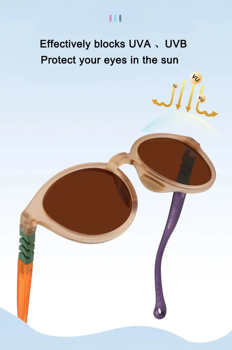 New Fashion Round Children Polarized Sunglasses Kids Sunglasses Boy Girl Stylish Baby Student Eyeglasses Party Eyewear UV400 - Suncollections