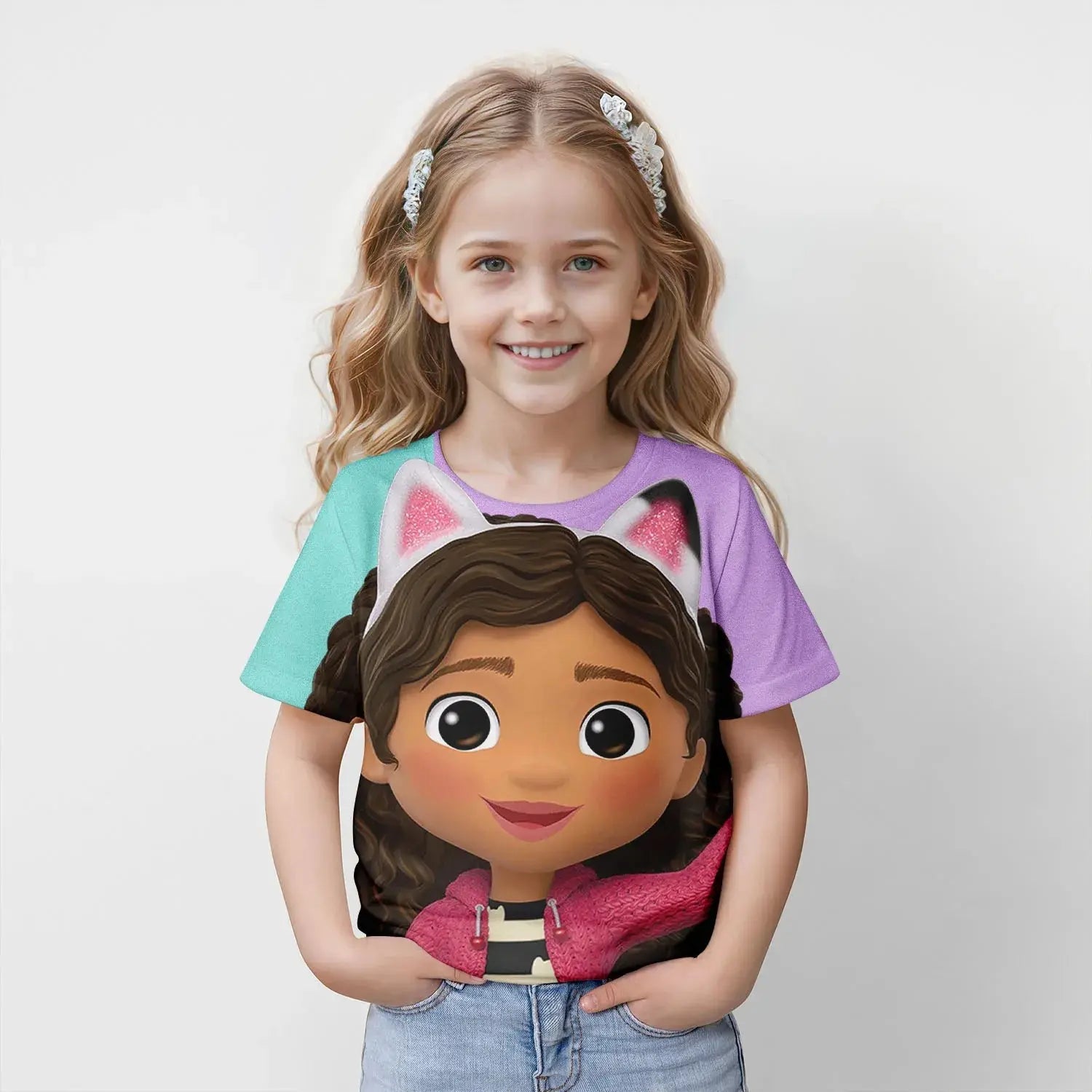 New Kids Cartoon  Gabbys Dollhouse Tops Tees 3D Print  T-shirt Children Casual Short Sleeve Clothing  Girls Sports Streetwear - Suncollections