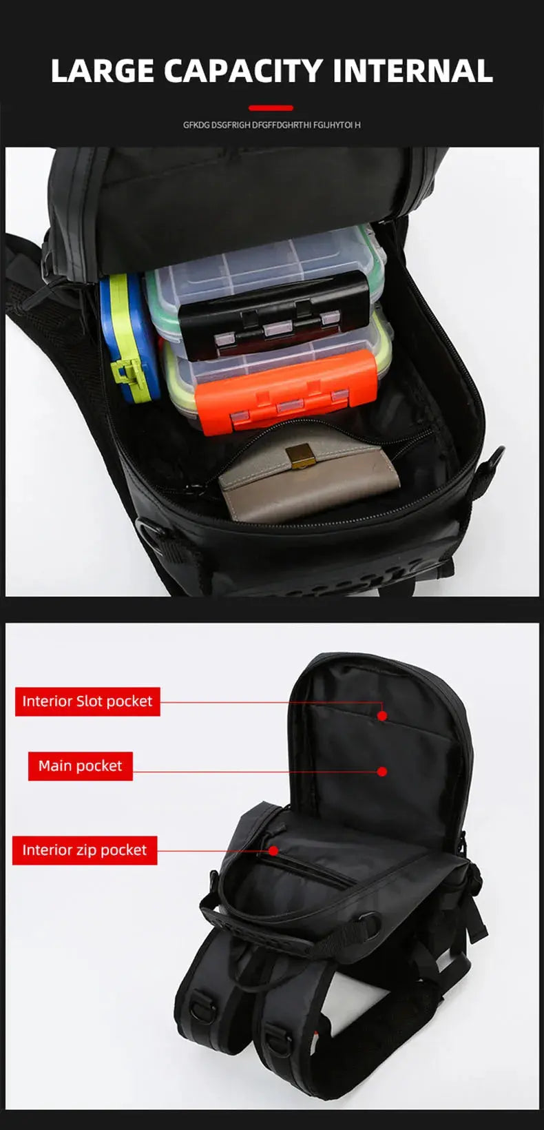 Fishing Lure Bag Men Waterproof Molle Fishing Rod Box Backpack Multi-functional Outdoor Travel Hiking Camping Shoulder Backpack - Suncollections