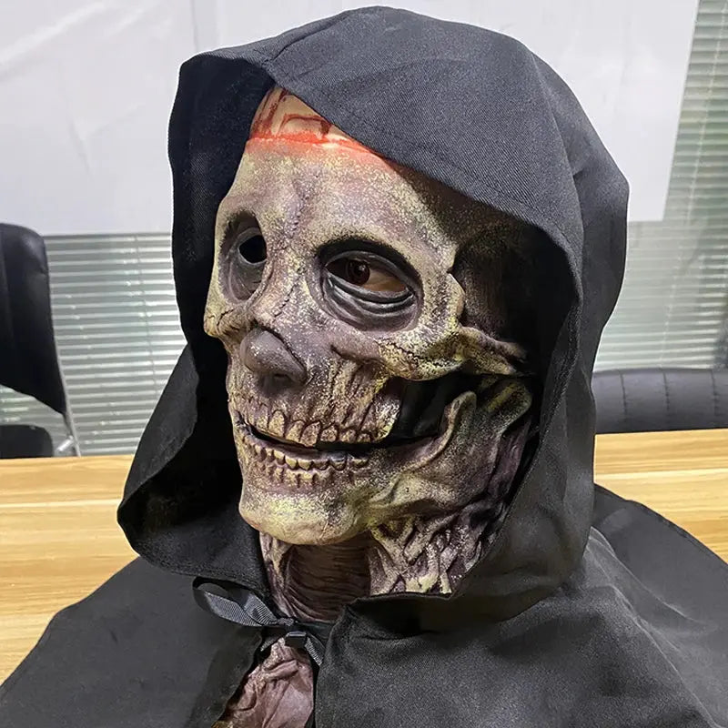 Full Head Skeleton Headgear Halloween Scary Mask Head Realistic Latex Mask for Cosplay horror Party Costume haunted house props Suncollections
