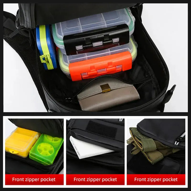 Fishing Lure Bag Men Waterproof Molle Fishing Rod Box Backpack Multi-functional Outdoor Travel Hiking Camping Shoulder Backpack - Suncollections