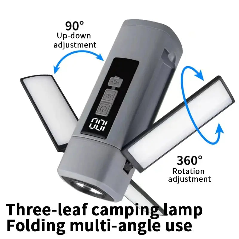 Folding Outdoor Camping Light Portable Rechargeable Hanging Tent Hanging Lantern with Battery Display Emergency Car Outdoor Lamp - Suncollections