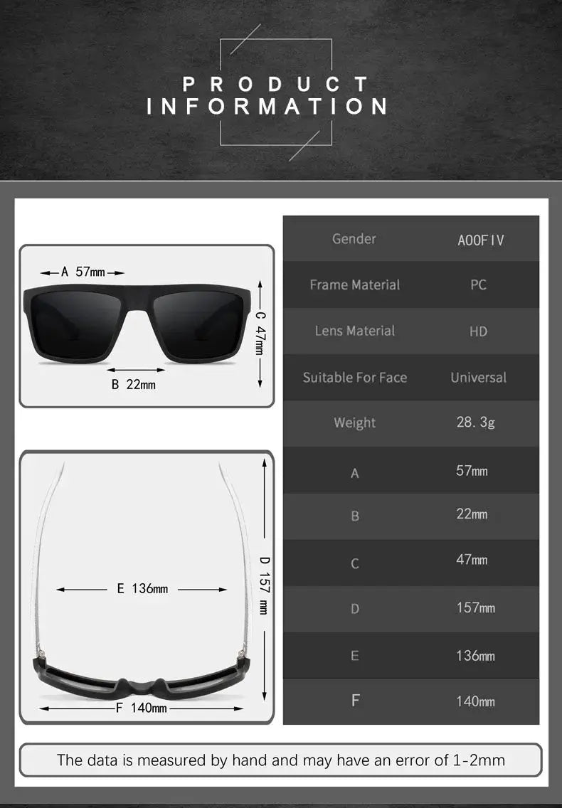 Fashion Sunglasses Square Male Sun Glasses Vintage Driving Fishing Travel Eyeglasses Sport Shades Classic - Suncollections