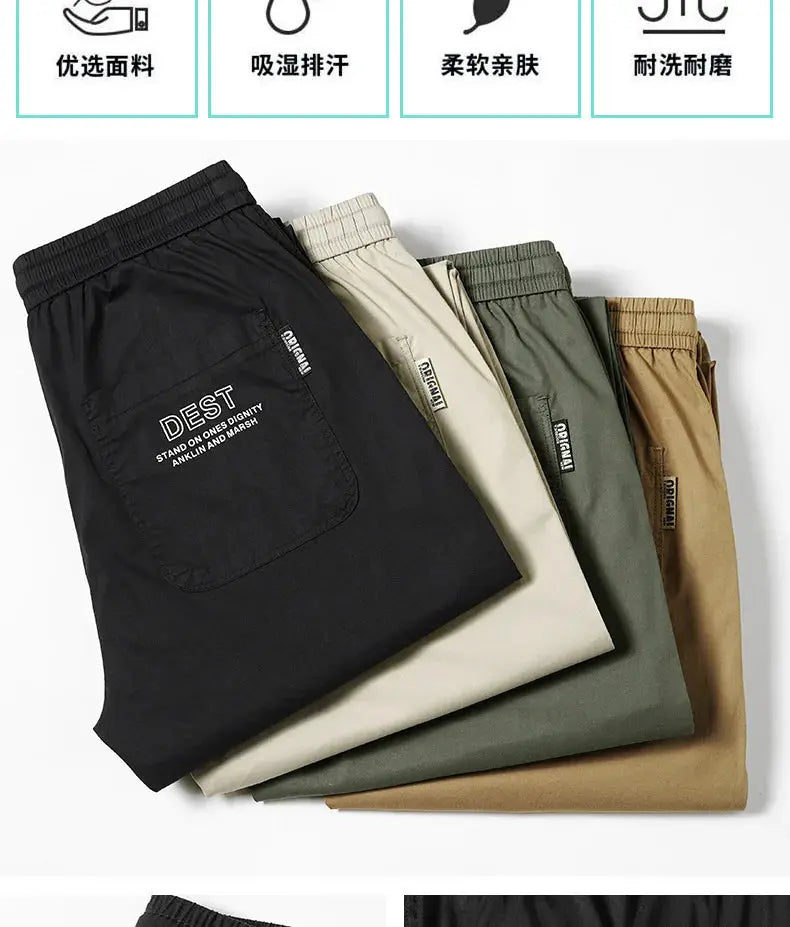 Spring Summer New Style Elastic Waist Casual Pants for Men Suncollections