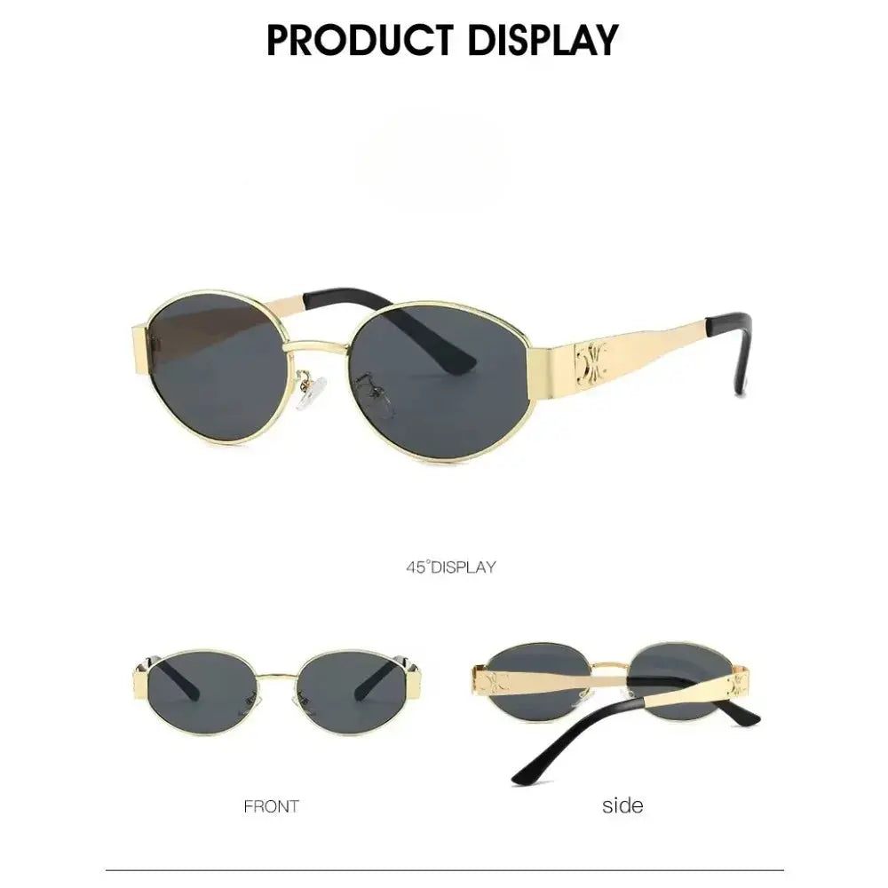 Luxury Metal Brand Sunglasses for Men and Women Unisex Designer Fashion Sun Glasses Oval Unisex Stylish Eyewear Shades - Suncollections