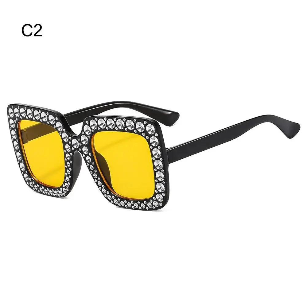 Luxury Children Fashion Sunglasses For Boys Girls Kids Sparkling Rhinestone Stylish Goggles Square Sun Glasses Decorative UV400 - Suncollections