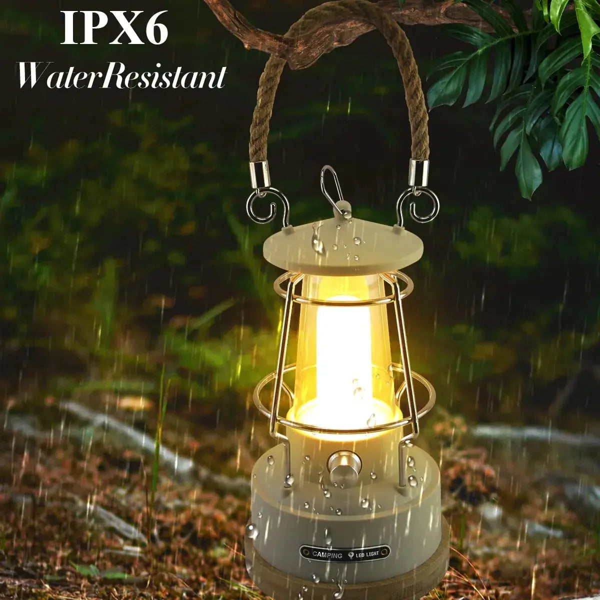 VN Retro Handle Camping Lantern Rechargeable Dimmable LED Vintage Lanterns Battery Powered Waterproof LED Retro Camping Lights - Suncollections