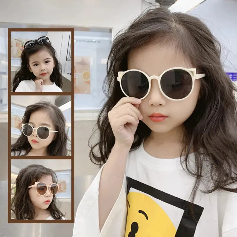 2023 Girls Boys Cute Animal Cartoon Ears Sunglasses Kids Outdoor Sun Protection Children Lovely Vintage Protection Sunglasses - Suncollections